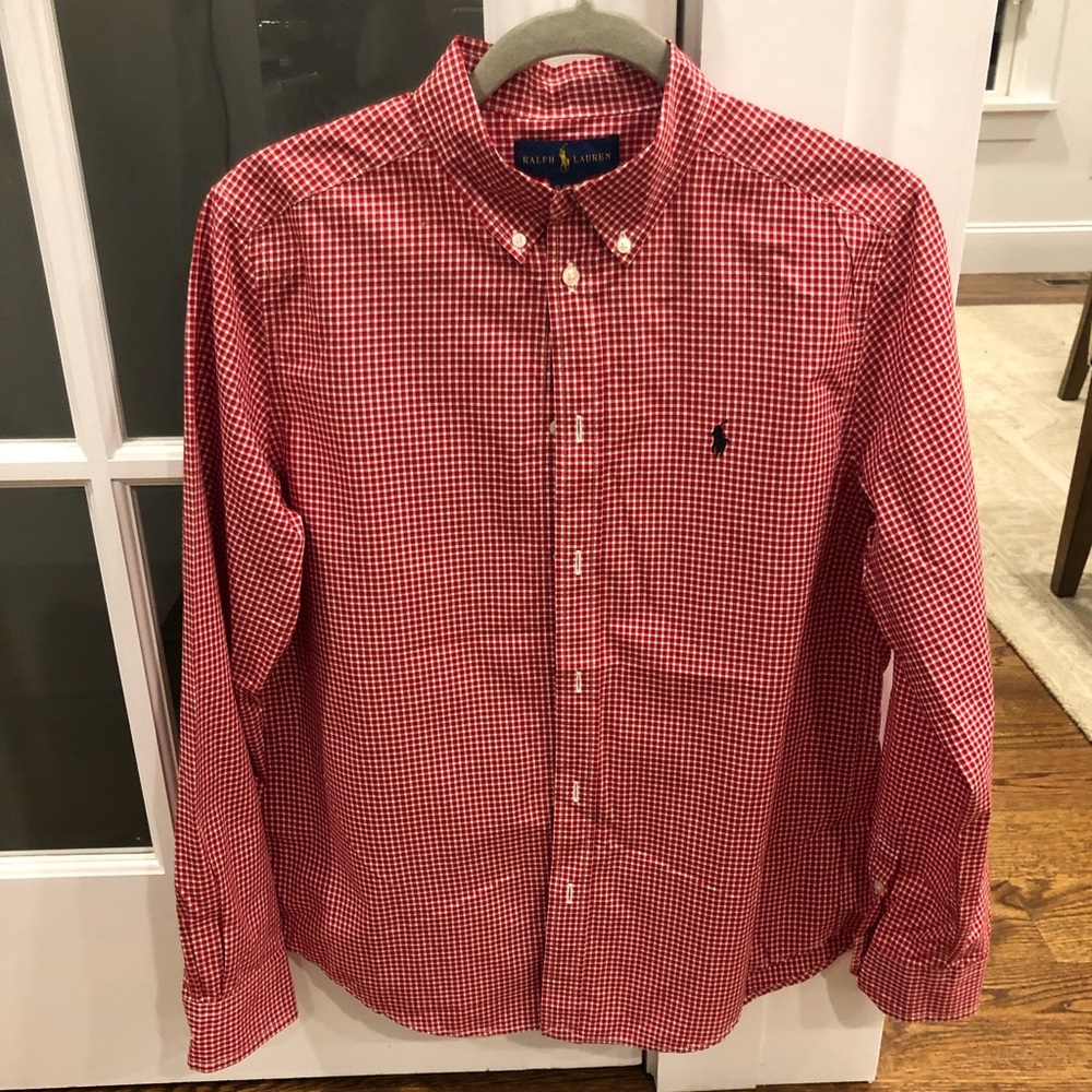 Ralph Lauren Red Gingham button-down, Boys XL